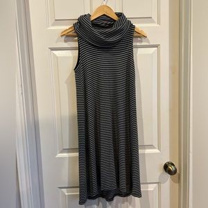 Black and white striped dress